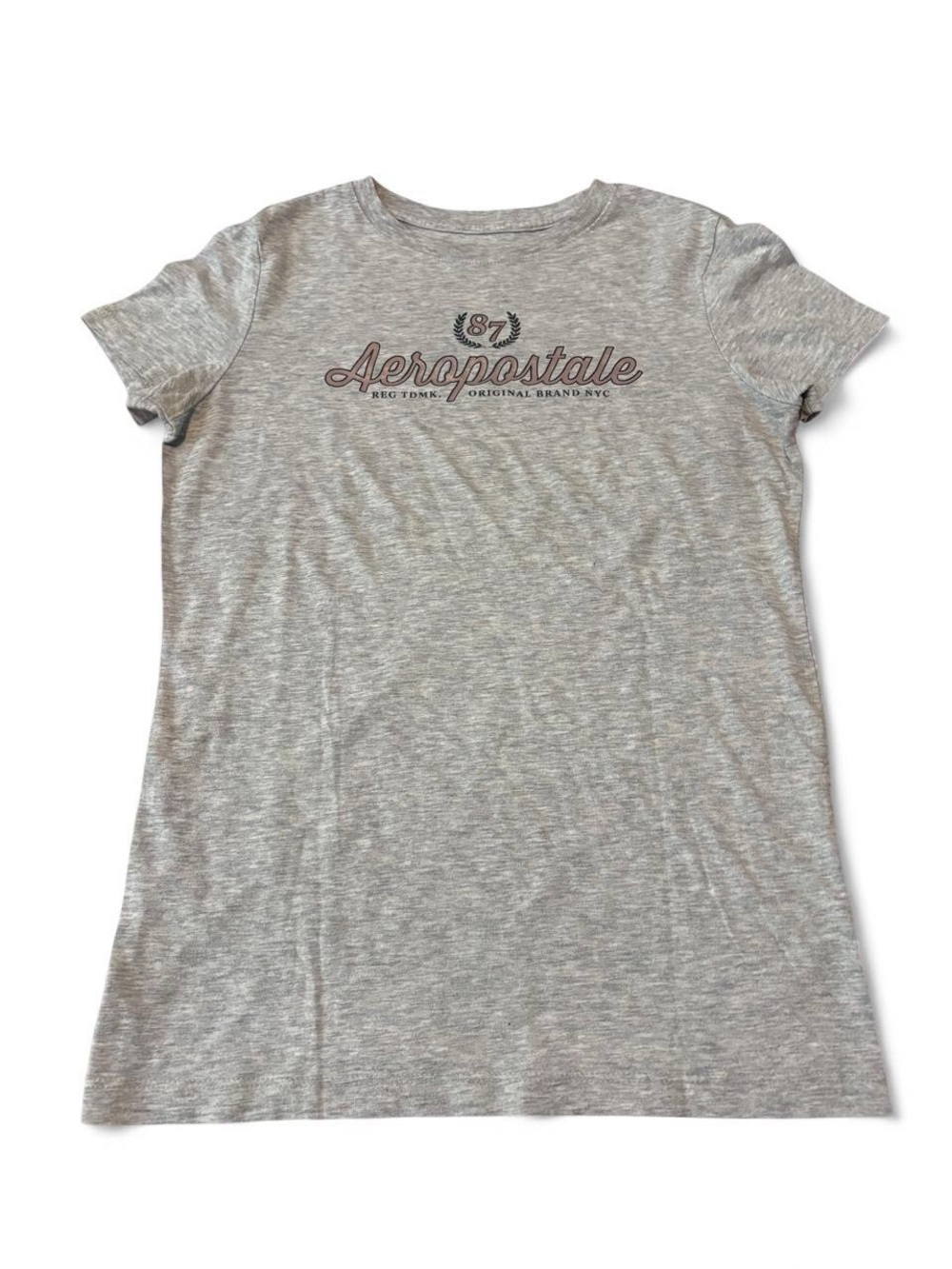 Aeropostale Heather Gray Short Sleeve Logo Tee